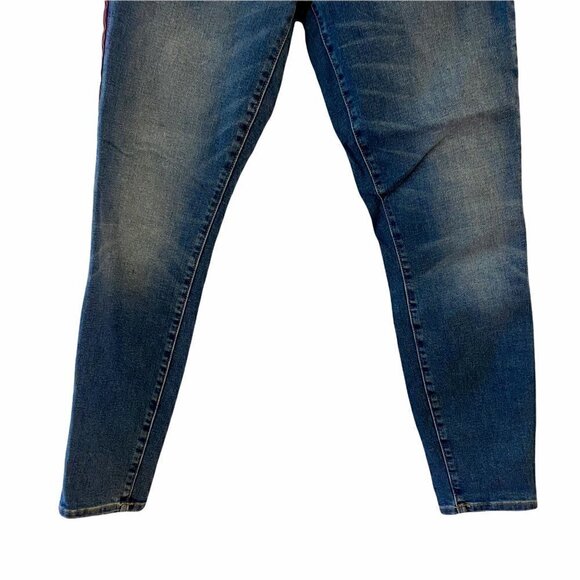 Current/Elliott Womens High Waist Stripe Skinny Jeans Pockets Stretch Denim 28 - Picture 5 of 9